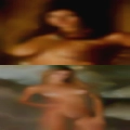 Nude woman and adult breast